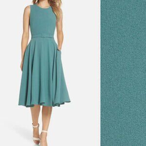 GAL MEETS GLAM Kaye Dress Size 2 Fit N Flare Sleeveless Midi